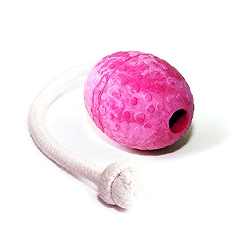 Wolters Straußen-Ei Natur-Kautschuk mit und ohne Seil, Farbe:Himbeer + Seil, Größe:M 80 x 60 mm von Wolters