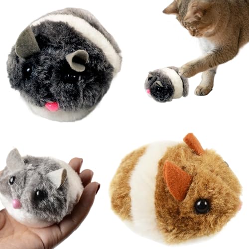 2pcs Katzenmausspielzeug, aufwickelte Katzenspielzeug, niedliche und plüschende interaktive Katzenspielzeug, Verfolgungsjagd & Stress-Relief-Katzenspielzeug für Innenkatzen, Geschenke für Katzenliebh 2pcs Katzenmausspielzeug, aufwickelte Katzenspielzeug, niedliche und plüschende interaktive Katzenspielzeug, Verfolgungsjagd & Stress-Relief-Katzenspielzeug für Innenkatzen, Geschenke für Katzenliebh von Womsclo
