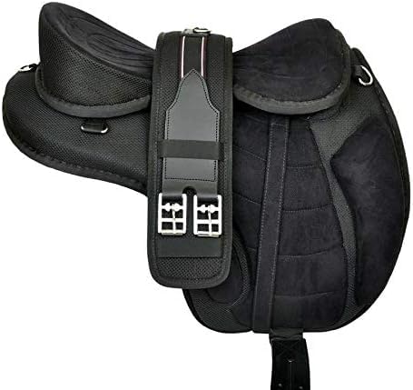 Wonder Wish Micro Fiber Black Horse Freemax Treeless Saddle Tack Get Matching Girth & Strap Size:- 12” to 18” Inch Seat Available (15 Inches Seat) von Wonder Wish