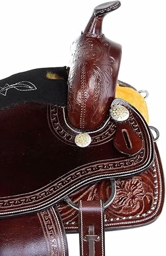 Wonder Wish Western-Pferdesattel Barrel Racing Rodeo Crystal Silver Studded Premium Leather Saddle TACK Set Wonder Wish Western-Pferdesattel Barrel Racing Rodeo Crystal Silver Studded Premium Leather Saddle TACK Set von Wonder Wish