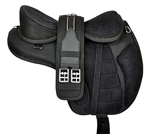 Wonderwish Treeless Bareback Sattel English Horse Saddle Synthetic Jumping Allzwecksattel (schwarz, 35,6 cm) von Wonder Wish