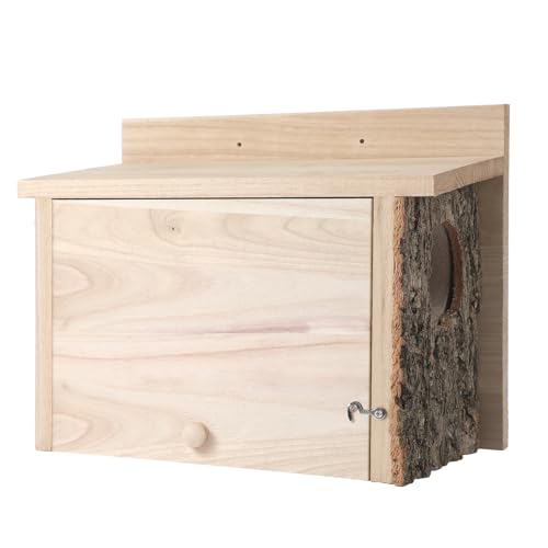 Wonderjune Eichhörnchen-Nistkasten, Eichhörnchenhaus für den Außenbereich, zum Nisten, Hängen, handgefertigt, dickes Holz, Winter, Streifenhörnchen, Outdoor-Unterschlupf, Garten, Hof, Unterstützung Wonderjune Eichhörnchen-Nistkasten, Eichhörnchenhaus für den Außenbereich, zum Nisten, Hängen, handgefertigt, dickes Holz, Winter, Streifenhörnchen, Outdoor-Unterschlupf, Garten, Hof, Unterstützung von Wonderjune