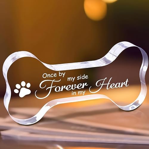 Wonninek Gedenkgeschenk für Haustiere, Ornament, Gedenken, Verlust von Hund, Katze, Trauergeschenk, Kristall, Acryl, Knochenform für Hunde, Welpen, Andenken Wonninek Gedenkgeschenk für Haustiere, Ornament, Gedenken, Verlust von Hund, Katze, Trauergeschenk, Kristall, Acryl, Knochenform für Hunde, Welpen, Andenken von Wonninek
