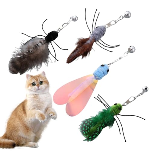 Wonsfuleu Katzenstab Spielzeug nachfüllen, Ersatzfedern für Katzenspielzeug | Interaktive Fischereistabs -Nachfüll -Set von 4 - Interaktiver Katzenstabersatz, Fliegender Wurm Teaser -Ansätze für Wonsfuleu Katzenstab Spielzeug nachfüllen, Ersatzfedern für Katzenspielzeug | Interaktive Fischereistabs -Nachfüll -Set von 4 - Interaktiver Katzenstabersatz, Fliegender Wurm Teaser -Ansätze für von Wonsfuleu