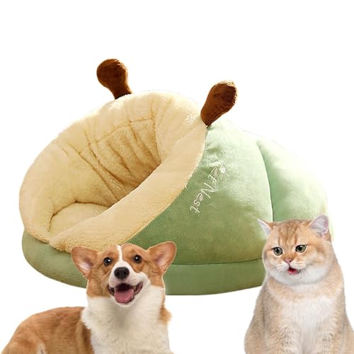 Wonsfuleu Überdachtes Katzenbett, Katzenbett mit Bezug, Slipper Halbgeschlossenes Höhlenbett für Katzen, Katzenhauszelt, weiches Plüsch-Katzenhausbett für Welpen und Kätzchen Wonsfuleu Überdachtes Katzenbett, Katzenbett mit Bezug, Slipper Halbgeschlossenes Höhlenbett für Katzen, Katzenhauszelt, weiches Plüsch-Katzenhausbett für Welpen und Kätzchen von Wonsfuleu