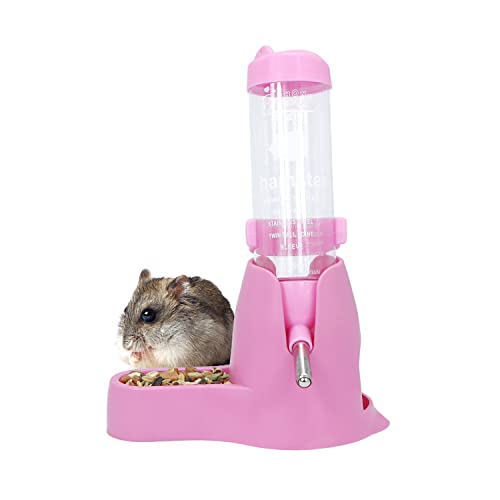 3-in-1 Hamster-Wasserflasche zum Aufhängen, mit Sockel, für Zwerghamster, Maus, Ratten, Igel (125 ml, Pink) von Wontee