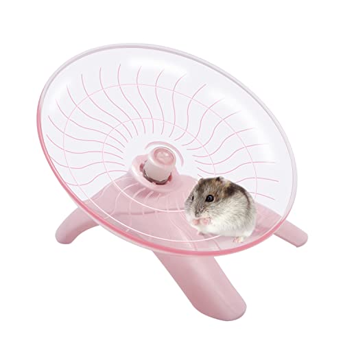 Hamsterrad Hamster fliegende Untertasse leise Übungsrad Laufrad für Zwerghamster Rennmäuse Mäuse Kleintiere (Rosa) von Wontee