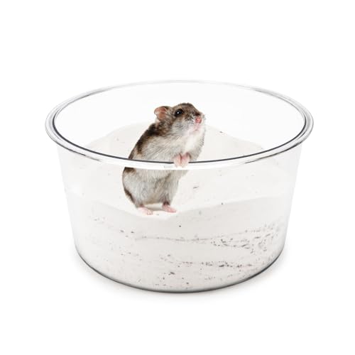 Wontee Hamster Sandbad Sandkasten Container Graben Hamster Badezimmer für Hamster Mäuse Syrische Hamster Rennmäuse Kleintiere (Kreis - 18 x 9,9 cm) von Wontee