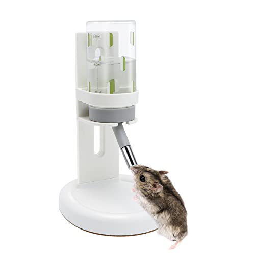Wontee Hamster-Wasserflasche mit Ständer für Zwerghamster, syrische Hamster, Mäuse, Rennmäuse, Ratten, 113 ml, Weiß von Wontee