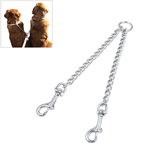 Wontee Hundeleine aus Edelstahl mit Doppelkopf-Clip, für kleine und mittelgroße Hunde, XL von Wontee