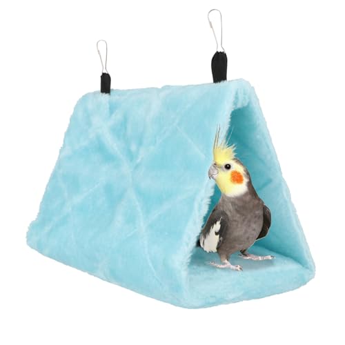 Wontee Vogelnest Haus Warmes Vogelbett Hängende Hängematte Kuschelhütte für Wellensittiche Sittiche Kaique Senegal Quaker Papageien Nymphensittiche Sittiche (Blau) von Wontee