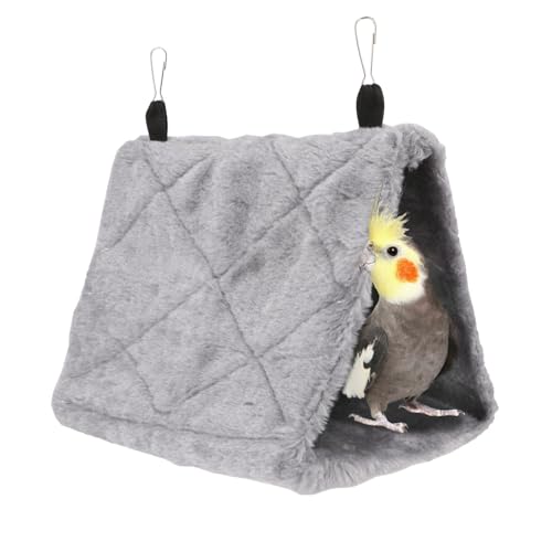 Wontee Vogelnest Haus Warmes Vogelbett Hängende Hängematte Kuschelhütte für Wellensittiche Sittiche Kaique Senegal Quaker Papageien Nymphensittiche Sittiche Sittiche (Grau) von Wontee