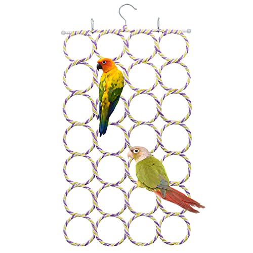 Wontee Vogelseil-Kletterleiter Papageien-Hängeschaukel Sitzstange für Sittiche, Nymphensittiche, Sittiche, Lovebirds Wontee Vogelseil-Kletterleiter Papageien-Hängeschaukel Sitzstange für Sittiche, Nymphensittiche, Sittiche, Lovebirds von Wontee