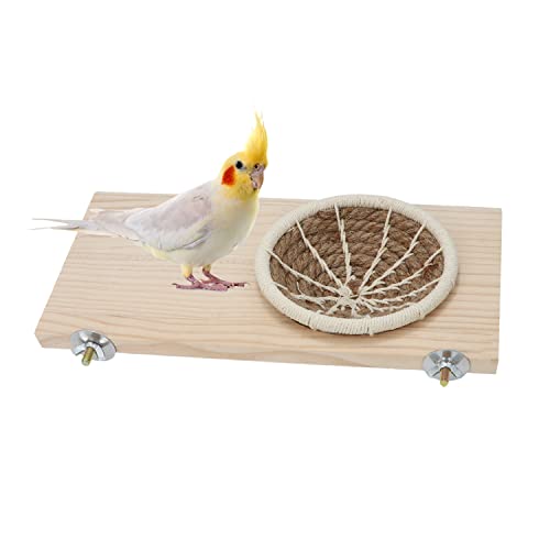 Wontee Vogelsitzstange mit Nest für Wellensittiche, Sittiche & Papageien - Holzplattform & Nest aus Holz, perfekt für Ausruhen, Schlafen & Nisten Wontee Vogelsitzstange mit Nest für Wellensittiche, Sittiche & Papageien - Holzplattform & Nest aus Holz, perfekt für Ausruhen, Schlafen & Nisten von Wontee