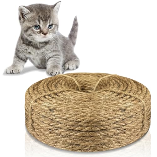 Sisalseil für Kratzbaum, Katzen Kratz Seil, 5MM X 50M Sisal Schnur, Natürliches Seil Hanfseil für Kratzbaum Ersatz, Katzenzubehör, Basteln, Dekorieren von Häusern (gelb) Sisalseil für Kratzbaum, Katzen Kratz Seil, 5MM X 50M Sisal Schnur, Natürliches Seil Hanfseil für Kratzbaum Ersatz, Katzenzubehör, Basteln, Dekorieren von Häusern (gelb) von Wonwood_direct