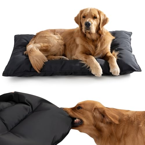 WooPetty Kaufestes, unzerstörbares Hundebett für große Hunde, strapazierfähiges Hundebett für aggressive Kauer, unzerstörbare Kistenunterlage für Zwinger, maschinenwaschbar und wasserdicht, Schwarz WooPetty Kaufestes, unzerstörbares Hundebett für große Hunde, strapazierfähiges Hundebett für aggressive Kauer, unzerstörbare Kistenunterlage für Zwinger, maschinenwaschbar und wasserdicht, Schwarz von WooPetty