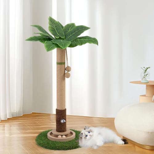 Katzenkratzbaum, 89,9 cm hoch, Katzenkratzbaum für Indoor-Katzen mit Katzenspielzeug, Mausloch und interaktivem Holzball für Kätzchen, Erwachsene, Katzen Katzenkratzbaum, 89,9 cm hoch, Katzenkratzbaum für Indoor-Katzen mit Katzenspielzeug, Mausloch und interaktivem Holzball für Kätzchen, Erwachsene, Katzen von Woochpet