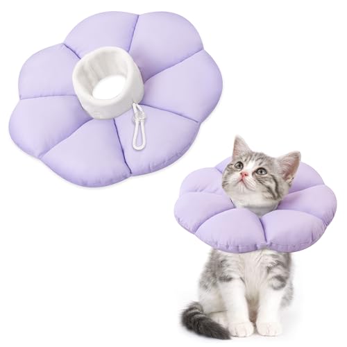 Wood Homing Katzenkegel-Halsband weich – verstellbares Blumen-Genesungshalsband für Katzen und kleine Hunde nach Operationen, medizinische Verletzungen, um das Lecken zu stoppen, kratzen, schützend Wood Homing Katzenkegel-Halsband weich – verstellbares Blumen-Genesungshalsband für Katzen und kleine Hunde nach Operationen, medizinische Verletzungen, um das Lecken zu stoppen, kratzen, schützend von Wood Homing
