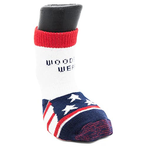 Woodrow Wear Power Pfoten, Traction Socken für Hunde, M, weiß W/Flagge von Woodrow Wear