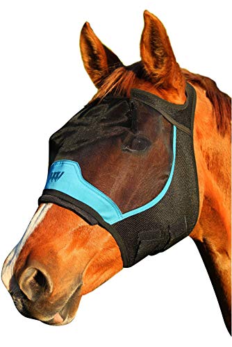 Woof Wear UV Fly Mask Without Ears - Black/Turquoise von Woof Wear