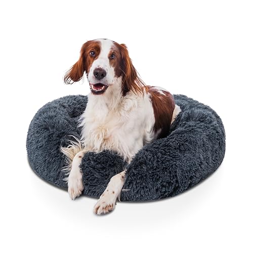 Woof & Whiskers Großes Donut-Hundebett, dunkelgrau, 80 cm, beruhigendes Katzen- und Hundebett, rund, Plüsch-Donut-Bett mit rutschfester Unterseite, Anti-Angst-Eigenschaften, maschinenwaschbar Woof & Whiskers Großes Donut-Hundebett, dunkelgrau, 80 cm, beruhigendes Katzen- und Hundebett, rund, Plüsch-Donut-Bett mit rutschfester Unterseite, Anti-Angst-Eigenschaften, maschinenwaschbar von Woof & Whiskers