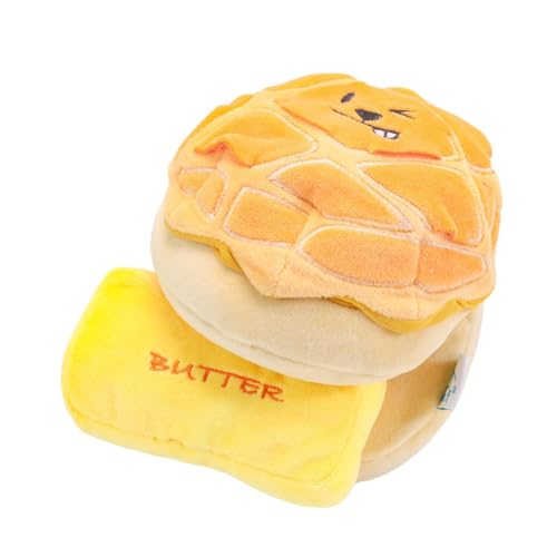 Woof² Buttered Pineapple Bun 2-in-1 weiches Plüsch-Spielzeug mit Quietschelement, langlebig, niedlich und weich für interaktives Spielen, große Tasche zum Verstecken von Leckerlis für Puzzle-Spaß, Woof² Buttered Pineapple Bun 2-in-1 weiches Plüsch-Spielzeug mit Quietschelement, langlebig, niedlich und weich für interaktives Spielen, große Tasche zum Verstecken von Leckerlis für Puzzle-Spaß, von Woof²
