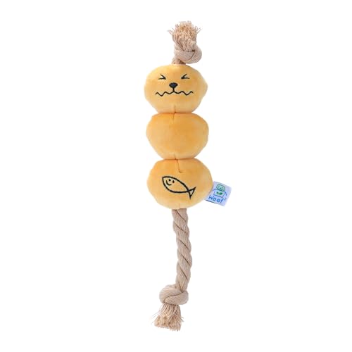 Woof² Curry Fishball Hundespielzeug aus weichem Plüsch, quietschend, langlebig, ikonisch, niedlich, lustiges Seilspielzeug für interaktive Bindungszeit, Schiebemechanismus, Futter für Puzzle-Spiele, Woof² Curry Fishball Hundespielzeug aus weichem Plüsch, quietschend, langlebig, ikonisch, niedlich, lustiges Seilspielzeug für interaktive Bindungszeit, Schiebemechanismus, Futter für Puzzle-Spiele, von Woof²