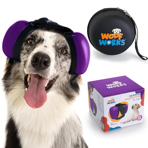 WoofWorks Hunde-Ohrenschützer, Hundebekleidung (Haustiermützen), Violett, Größe M von WoofWorks