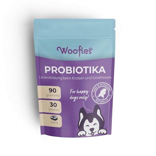 Woofies Probiotika Verdauungssnacks für Hunde als Leckerli - 30 Stück - Darmflora Aufbauen und Verbessert Immunsystem - 100% natürlichen Inhaltstoffen Präbiotika von Woofies