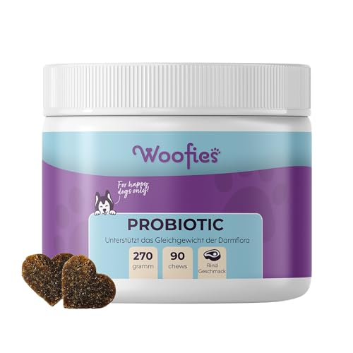 Woofie PROBIOTIC Hunde Probiotika als Leckerli - Hund Darmflora aufbauen, verbesserte Verdauung & Immunsystem - 90 leckere Snacks (270g) mit Huhn von Woofies