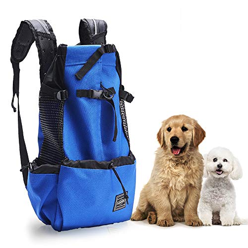 Woolala Leichter Haustiertragerucksack für kleine und mittelgroße Hunde, von Tierärzten zugelassene sichere Tasche für Reisen – einfach platzsparend – Blau XL von Woolala