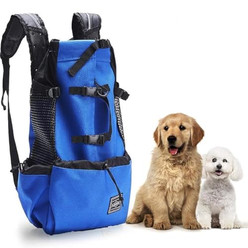 Woolala Leichter Haustiertragerucksack für kleine und mittelgroße Hunde, von Tierärzten zugelassene sichere Tasche für Reisen – einfach platzsparend – Blau XL von Woolala