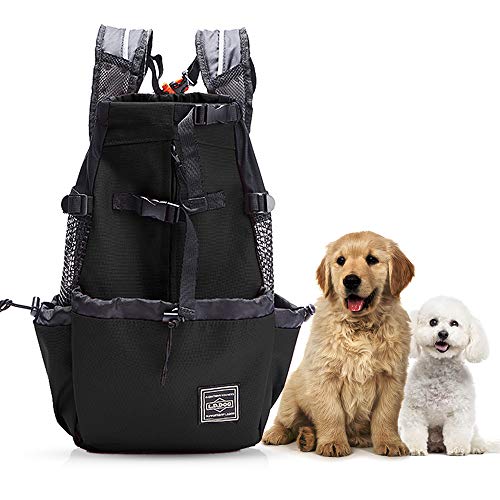 Woolala Leichter Haustier-Tragetasche für kleine und mittelgroße Hunde, von Tierärzten zugelassene sichere Tasche für Reisen, platzsparend, Schwarz L von Woolala