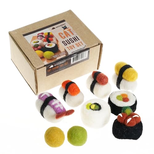 Woolbuddy Katzen-Sushi-Spielzeug, 8 Stück, Woll-Katzenspielzeug für Langeweile & Stimulierend, niedliches interaktives Spielzeug für Indoor-Katzenfreunde, selbstspielendes Kätzchenspielzeug Woolbuddy Katzen-Sushi-Spielzeug, 8 Stück, Woll-Katzenspielzeug für Langeweile & Stimulierend, niedliches interaktives Spielzeug für Indoor-Katzenfreunde, selbstspielendes Kätzchenspielzeug von Woolbuddy