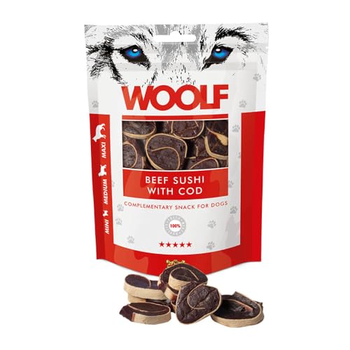Woolf Sushi DI MANZO E MERLUZZO Snack per Cani da 100gr von Woolf