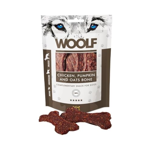 Woolf Chicken große Knochen mit Huhn, Kürbis und Hafer (1x 100g) von Woolf