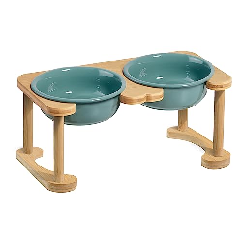 Erhöhter Keramik-Hundenapf, erhöhter Hundenapf mit rutschfestem Ständer, Haustier-Futternapf für mittelgroße Hunde, gewichteter Futternapf, Futter- und Wassernapf-Set (16cm hoch, 800ml, Dunkelgrün) Erhöhter Keramik-Hundenapf, erhöhter Hundenapf mit rutschfestem Ständer, Haustier-Futternapf für mittelgroße Hunde, gewichteter Futternapf, Futter- und Wassernapf-Set (16cm hoch, 800ml, Dunkelgrün) von Wordcam