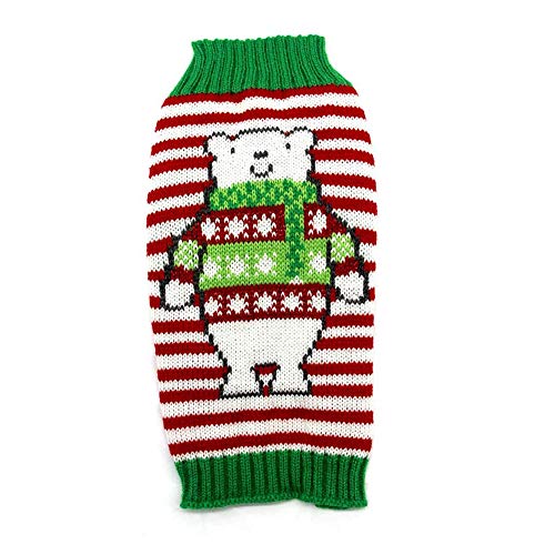 Worderful Hundepullover Weihnachten Warm Katze Kostüm Haustier Eisbär Design Mantel Winter Katze Neujahr Kleidung für kleine Hunde (XL, Eisbär) von Worderful