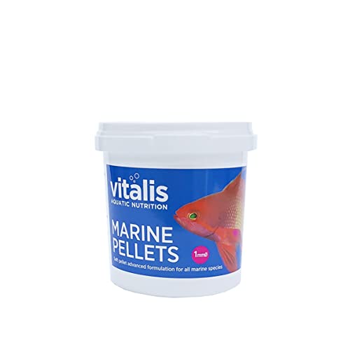 VITALIS Marine Pellets Fischfutter Aquarium (70g) Fischfutter Aquarium Pellets für Marine Fischarten - hochverdaulich und ausgewogen - Vitamine und Mineralien von Vitalis Aquatic Nutrition