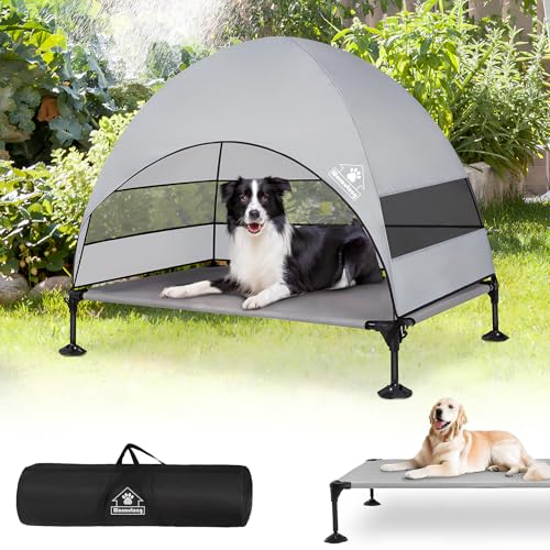 Wormutong Erhöhtes Outdoor-Hundebett mit Baldachin, erhöhtes Hundebett mit stabilen 360° verstellbaren Füßen, Hunde-Campingbett mit größerem Schatten, angehobenes Hundezeltbett mit Baldachin für Wormutong Erhöhtes Outdoor-Hundebett mit Baldachin, erhöhtes Hundebett mit stabilen 360° verstellbaren Füßen, Hunde-Campingbett mit größerem Schatten, angehobenes Hundezeltbett mit Baldachin für von Wormutong