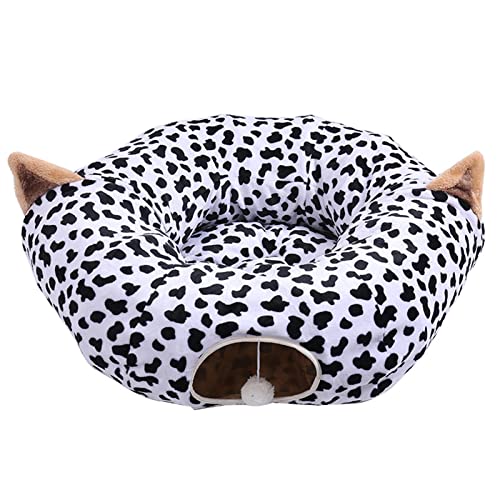 Haustier-Tunnelspielzeug mit Kissenmatte, bequem, zusammenklappbar, Katzentunnel, Bett, Nest, Katzenbedarf, Katzentunnel mit Kissenmatte, Katze von Worparsen