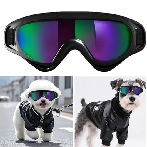 Hundebrille, Hundesonnenbrille mit elastischem Band, UV-Schutzbrille für Haustiere, schützt die Augen des Hundes, winddicht, Welpenbrille für Haustiere, Reisen, Skifahren, mittelgroße und große Rassen Hundebrille, Hundesonnenbrille mit elastischem Band, UV-Schutzbrille für Haustiere, schützt die Augen des Hundes, winddicht, Welpenbrille für Haustiere, Reisen, Skifahren, mittelgroße und große Rassen von Worparsen