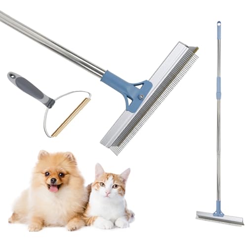 Worparsen 3Set Pet Hair Remover Professionelle Lintentfernung, Teppich -Rake -Lint -Schaber mit verstellbarem langem Griff für Couch Teppich, Möbelkatze und Hundehaarentfernung, einfach zu bedienen von Worparsen