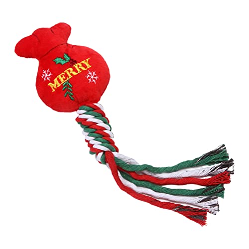 Worparsen Baumwollseil für Hunde, kein Geruch, Weihnachtsmuster, Welpen-Seil, Knoten, Kauspielzeug, lindert Langeweile, verschleißfest Worparsen Baumwollseil für Hunde, kein Geruch, Weihnachtsmuster, Welpen-Seil, Knoten, Kauspielzeug, lindert Langeweile, verschleißfest von Worparsen