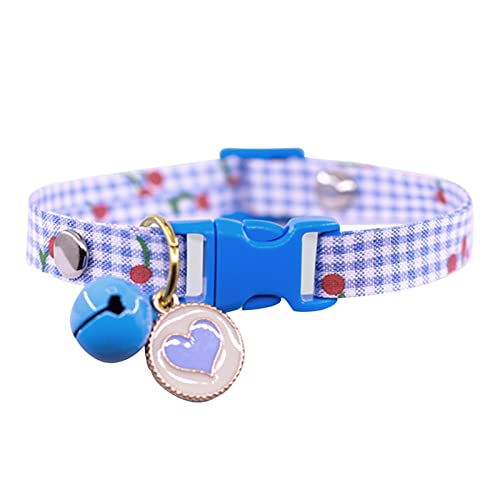 Worparsen Halsband für Haustiere, weiches Gurtband, Welpenhalskette mit Glöckchen, farbecht, Blau, Größe S von Worparsen