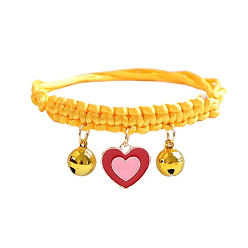 Worparsen Halsband für kleine Hunde, mit Glöckchen, exquisit, mit Anhänger, Gelb B von Worparsen