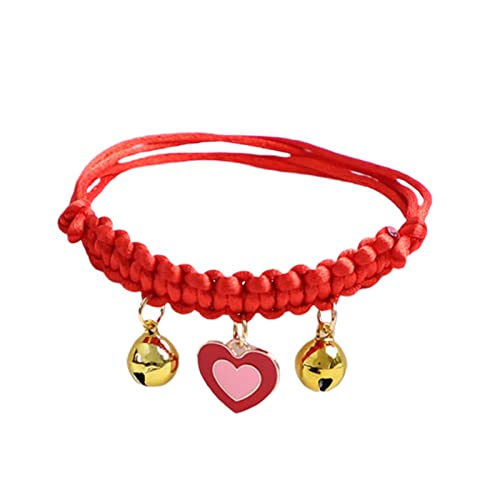 Worparsen Halsband für kleine Hunde, mit Glöckchen, exquisit, mit Anhänger, Rot von Worparsen