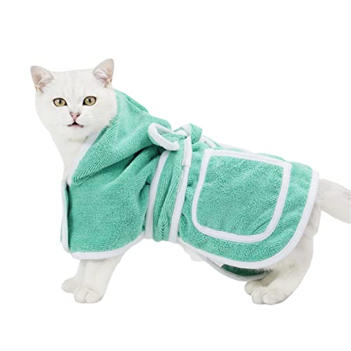 Worparsen Haustier Badet uch Unisex Hund Bad Robe Handtuch Kälte Prävention Soft Touch Grün XL von Worparsen