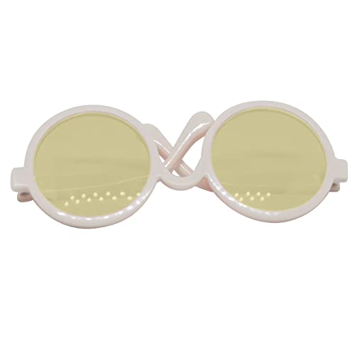 Worparsen Haustier Gläser Runde Form Eye-wear Fotos Requisiten Zubehör Katzenbrille Modisch Bequem Gelb von Worparsen