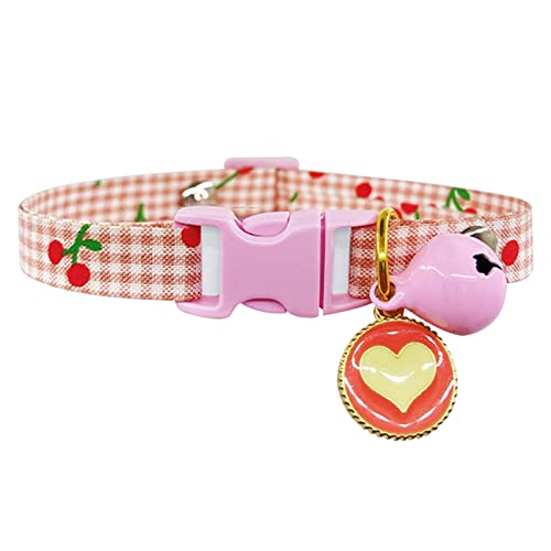Worparsen Haustier-Halsband, weiches Gurtband, Welpenhalskette mit Glöckchen, farbecht, Pink, XS von Worparsen